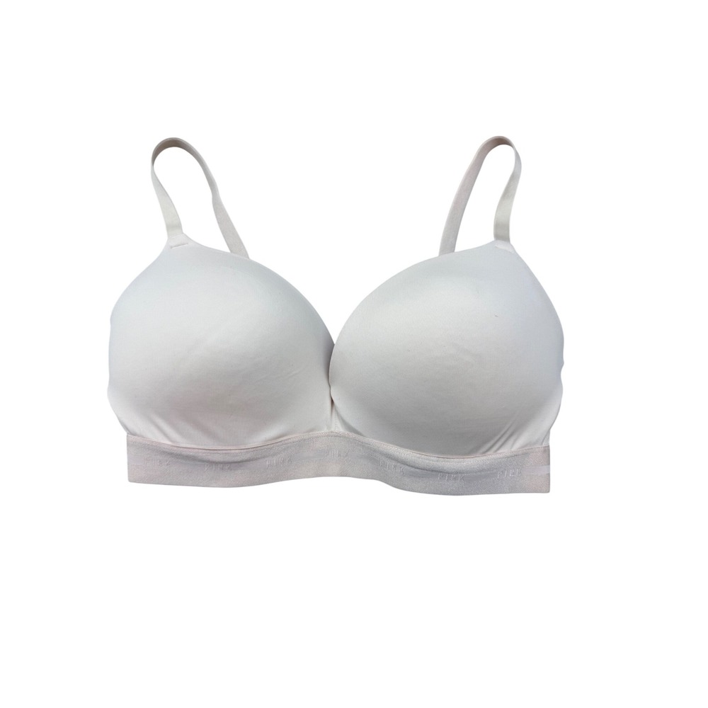 Victoria's Secret PINK Wear Everywhere Wireless Bra‎ Cream Pink 36DD Lined